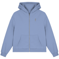 Baby Blau Tracksuit Jacke mit modernem Streetwear-Schnitt, durchgehendem Reißverschluss und dezentem Branding auf der Brust. Sportlich mit klaren Linien, ideal für Alltag und Urban Style